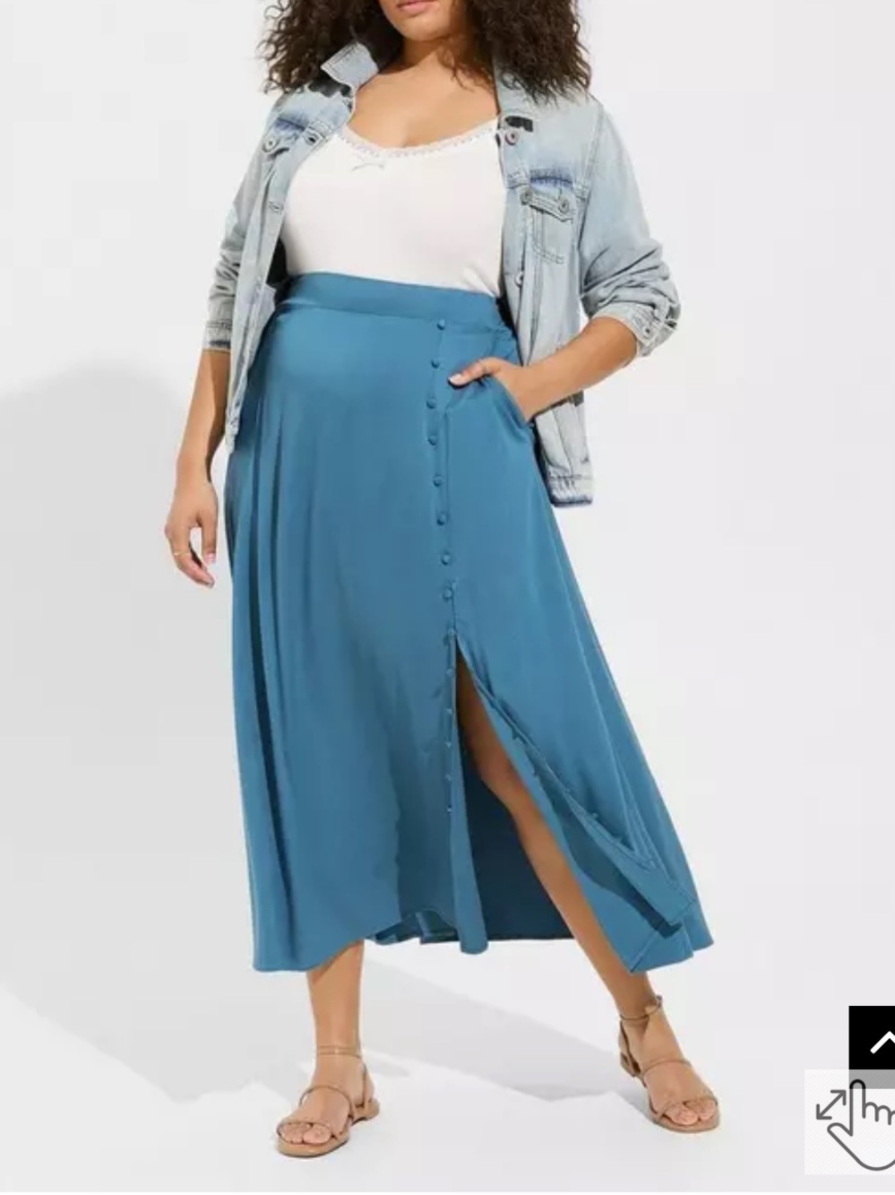 NWT torrid size 3 challis button front side split skirt